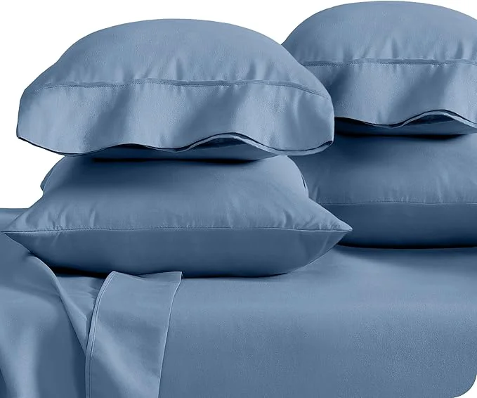 Versatile Bare Home Microfiber Bulk Pillow Cases – Standard Queen Size Set of 4 – Cooling Pillowcases – Double Brushed – Coronet Blue Pillowcases 4 Pack – Easy Care Standard – 4 Pack Coronet Blue Exceptional