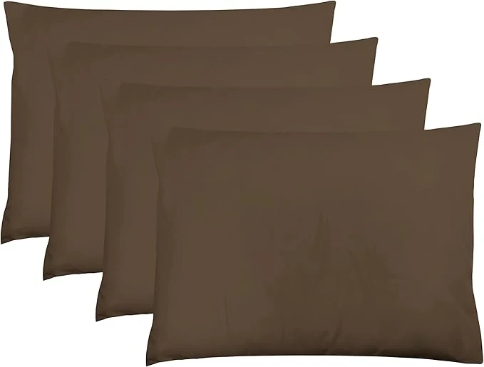 Trendy ZPECC Pillow Cases King Size Set of 4 20×36 Envelope Closure Pillowcases Soft Plain Brushed Microfiber Covers Hypoallergenic Breathable Brown Practical