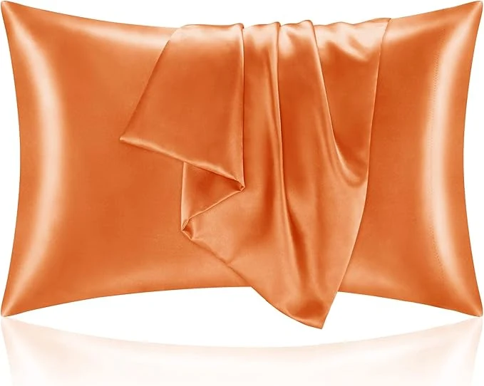 Outstanding BEDELITE Satin Pillowcase with Zipper 2 Pack Burnt Orange Pillow Cases Standard Size Super Soft and Cooling Similar to Silk Pillow Cases Gift for Women Men 20×26 Inches Advanced