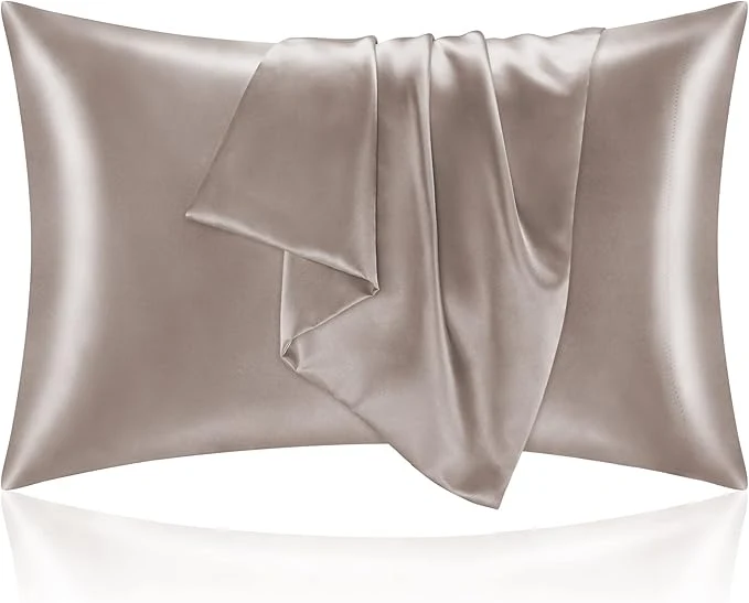 Fast BEDELITE Satin Pillowcase for Hair and Skin Super Soft and Cooling Similar to Silk Pillow Cases 2 Pack with Envelope Closure Gift for Women Men 20 quot x40 quot King Size Rose Taupe Professional