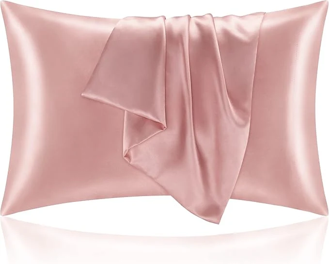 High-Performance BEDELITE Satin Pillowcase for Hair and Skin Super Soft and Cooling Similar to Silk Pillow Cases 2 Pack with Envelope Closure Gift for Women Men 20 quot x26 quot Standard Size Rose Pink Functional