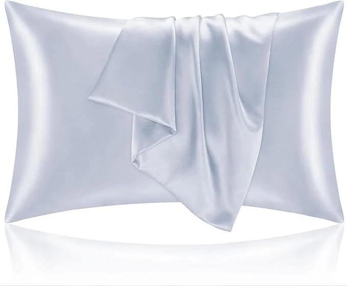 Elite BEDELITE Satin Pillowcase for Hair and Skin Super Soft and Cooling Similar to Silk Pillow Cases 2 Pack with Envelope Closure Gift for Women Men 20 quot x26 quot Standard Size Evening Haze Advanced