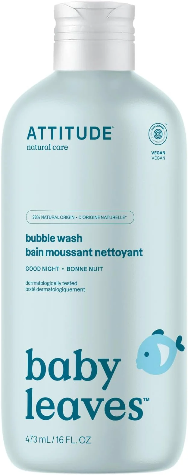 Optimized ATTITUDE Bubble Body Wash for Baby EWG Dermatologically Tested Casual