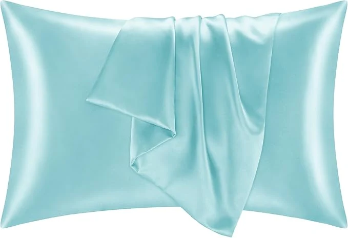 Traditional BEDELITE Satin Pillowcase for Hair and Skin Super Soft and Cooling Similar to Silk Pillow Cases 2 Pack with Envelope Closure Gift for Women Men 20 quot x36 quot King Size Blue