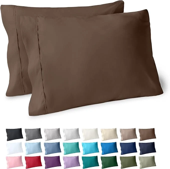 Artisan Bare Home Microfiber Pillow Cases – King Size Set of 2 – Cooling Pillowcases – Double Brushed – Cocoa Pillowcases Two Pack – Easy Care King Pillowcase Set of 2 Cocoa Unique