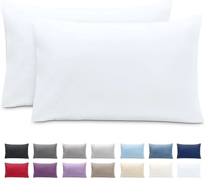Convenient Bare Home Microfiber Pillow Cases – King 20×40 – Cooling Pillowcases – Double Brushed – Easy Care – Envelope Closure King Pillowcase Set of 2 White Healthy