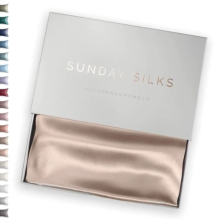 Flexible SUNDAYSILKS™ Mulberry Silk Pillowcase Silk Pillow Cases for Hair amp Skin Superior to Satin Pillowcase with Zipper Standard Queen King Sizes Anti-Wrinkle Cooling Non-Slip Silk Pillowcases Official