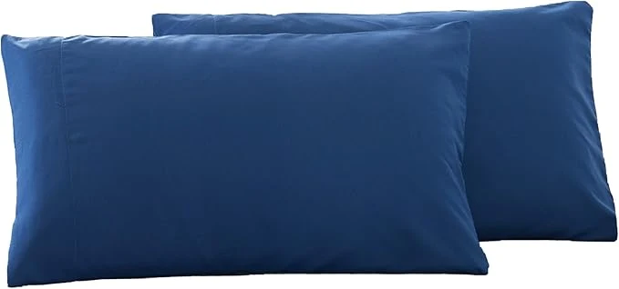 Functional Microfiber Queen Bed Pillowcases 2 Pack Super Soft Bed Pillow Covers Envelope Closure Wrinkle Fade and Stain Resistant 20×30 Navy Blue Artisan