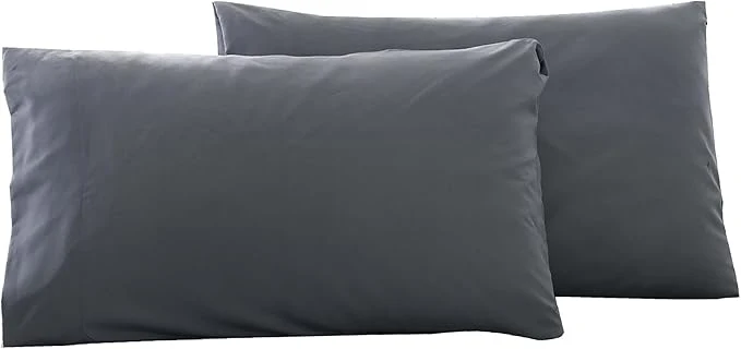 Selected Microfiber Standard Bed Pillowcases 2 Pack Super Soft Bed Pillow Covers Envelope Closure Wrinkle Fade and Stain Resistant 20×26 Grey Smooth