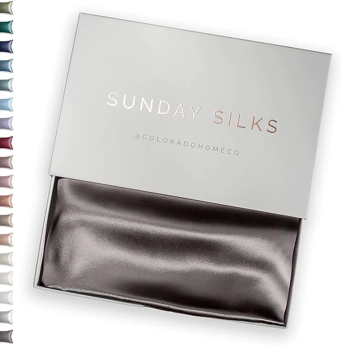 Responsible SUNDAYSILKS™ Silk Pillow Cases Pure Silk Pillowcase All Sides 22 Momme Premium Grade 6A Silk Pillowcase for Hair amp Skin King Queen Mulberry Silk Pillow Case Zipper Charcoal Essence Original