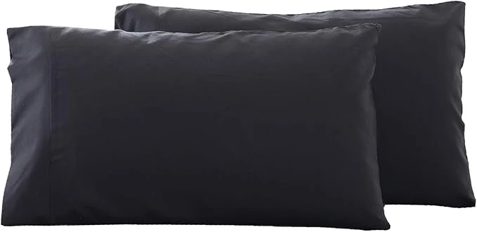 Outstanding Microfiber Bed Pillowcases 2 Pack King Size Super Soft Bed Pillow Covers Envelope Closure Wrinkle Fade and Stain Resistant 20×36 Black Smooth