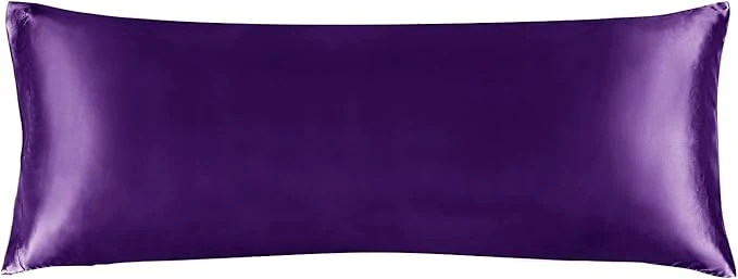 Long-Lasting BEDELITE Satin Body Pillow Cover Super Soft and Cooling Body Pillow Pillowcase for Hair and Skin Breathable Silky Full Long Pillowcase Cover 20 quot x54 quot Plum Purple Green
