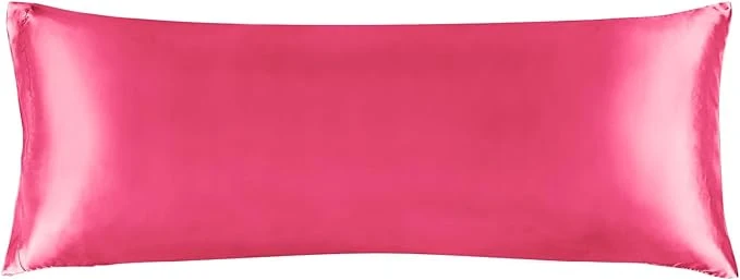 Reusable BEDELITE Satin Body Pillow Cover Super Soft and Cooling Body Pillow Pillowcase for Hair and Skin Breathable Silky Full Long Pillowcase Cover 20 quot x54 quot Hot Pink Fashionable