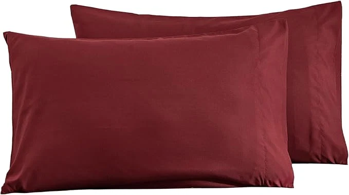 High-Performance Microfiber Queen Bed Pillowcases 2 Pack Super Soft Bed Pillow Covers Envelope Closure Wrinkle Fade and Stain Resistant 20×30 Bulgari Red Powerful