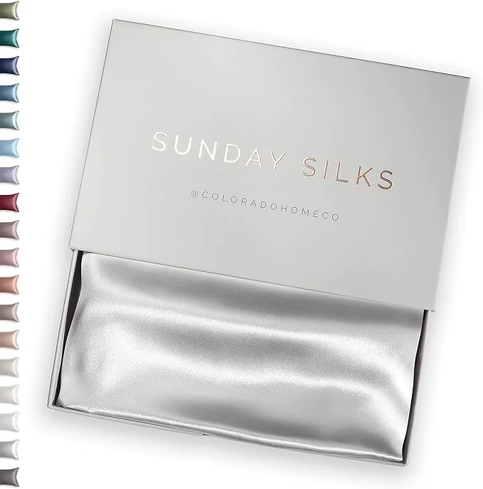 Professional SUNDAYSILKS™ Premium Silk Pillow Cases Mulberry Silk Pillowcase with Zipper All Sides 22 Momme Grade 6A Silk Standard Queen King Size Pure White Trusted
