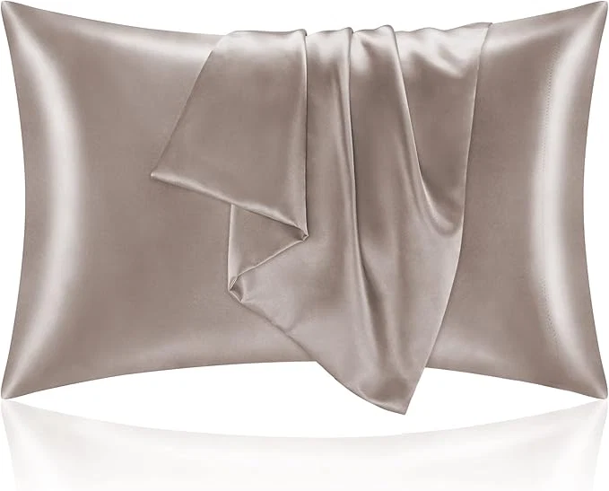 Artisan BEDELITE Satin Pillowcase for Hair and Skin Super Soft and Cooling Similar to Silk Pillow Cases 2 Pack with Envelope Closure Gift for Women Men 20 quot x26 quot Standard Size Rose Taupe Proven