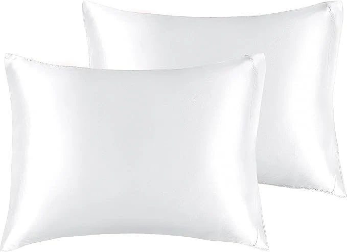 Responsible BEDELITE Satin Pillowcase for Hair and Skin Super Soft and Cooling Similar to Silk Pillow Cases 2 Pack with Envelope Closure Gift for Women Men 13 quot x18 quot Toddler Size White Trusted