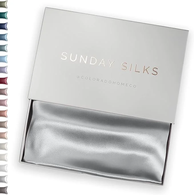 Organic SUNDAYSILKS™ Mulberry Silk Pillowcase Silk Pillow Cases for Hair amp Skin Superior to Satin Pillowcase with Zipper Standard Queen King Sizes Anti-Wrinkle Cooling Non-Slip Silk Pillowcases Advanced