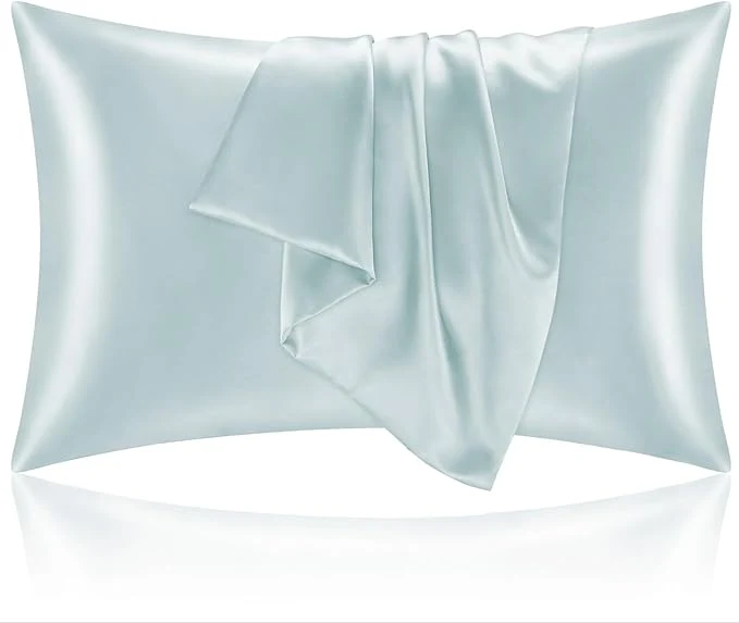 Innovative BEDELITE Satin Pillowcase for Hair and Skin Super Soft and Cooling Similar to Silk Pillow Cases 2 Pack with Envelope Closure Gift for Women Men 20 quot x26 quot Standard Size Stone Blue Dependable