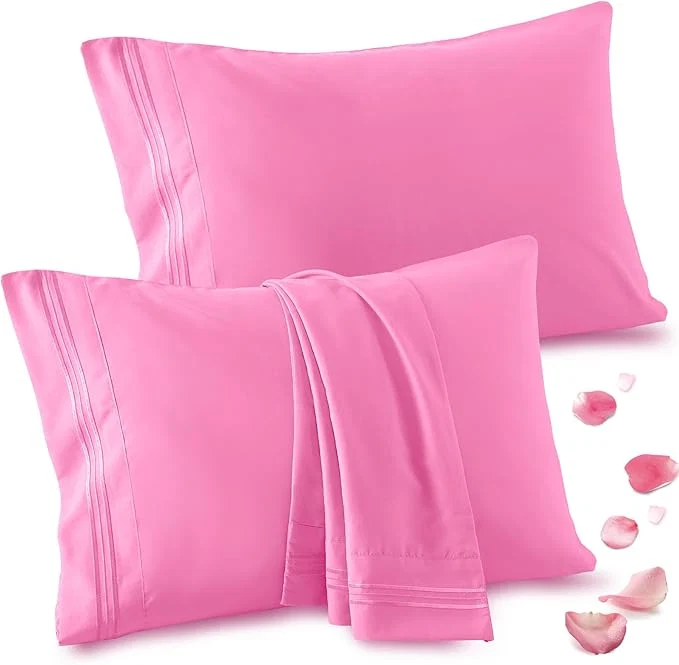 Consistent Vonty 2 Pack King Pillow Cases – 20×40 Inch 1800 Thread Count Microfiber Pillowcases King Size Pink Pillow Cases Luxury amp Soft Embroidered Bed Pillow Covers with Envelope Closure Casual
