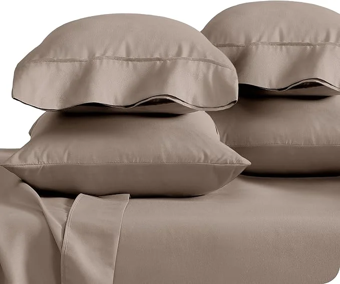 Advanced Bare Home Microfiber Bulk Pillow Cases – Standard Queen Size Set of 4 – Cooling Pillowcases – Double Brushed – Taupe Pillowcases 4 Pack – Easy Care Standard – 4 Pack Taupe Specialty