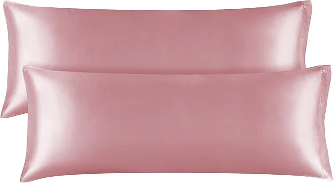Stylish BEDELITE Satin Body Pillow Cover 2 Pack Super Soft and Cooling Body Pillow Pillowcase for Hair and Skin Breathable Silky Full Long Pillowcase Cover 20 quot x54 quot Nostalgia Eco-Friendly