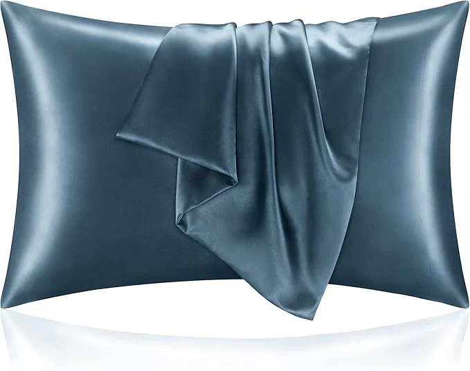 Trusted BEDELITE Satin Pillowcase for Hair and Skin Super Soft and Cooling Similar to Silk Pillow Cases 2 Pack with Envelope Closure Gift for Women Men 20 quot x36 quot King Size Bluesteel Lightweight