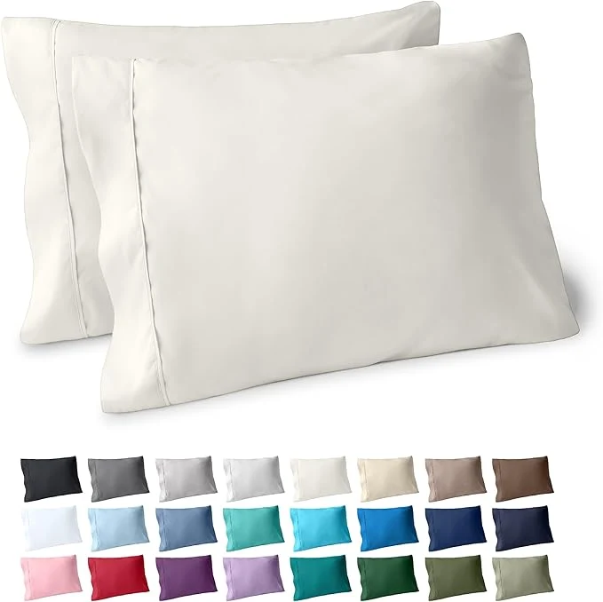 Top-Quality Bare Home Microfiber Pillow Cases – King Size Set of 2 – Cooling Pillowcases – Double Brushed – Ivory Pillowcases 2 Pack – Easy Care King Pillowcase Set of 2 Ivory Contemporary