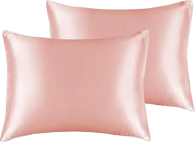 Refined BEDELITE Satin Pillowcase for Hair and Skin Super Soft and Cooling Similar to Silk Pillow Cases 2 Pack with Envelope Closure Gift for Women Men 13 quot x18 quot Toddler Size Coral High-Grade