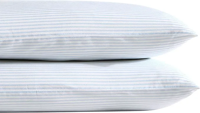 Fine Crafted Laura Ashley Home – Standard Pillowcase Set Breathable Percale Cotton Bedding Crisp amp Cool Home Decor Ramona Blue 2 Piece USHSHC1226257 Detailed