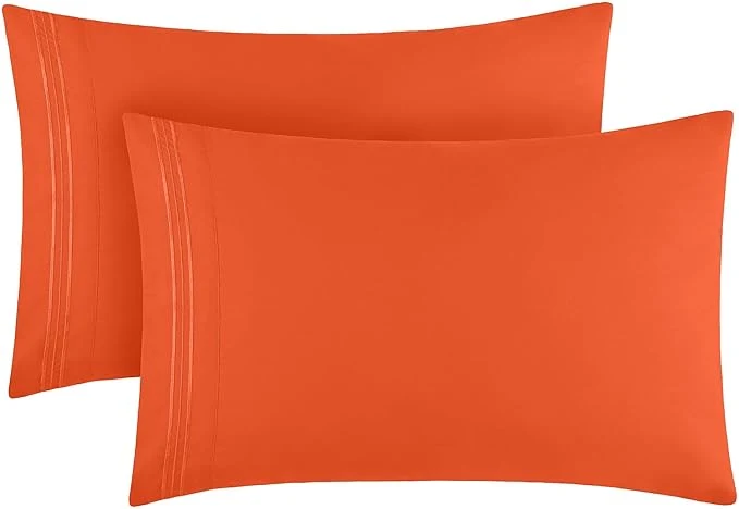 Outstanding Mellanni Pillow Cases – Luxury Extra Soft Cooling Pillow Covers – 2 PC Iconic Collection Pillowcases – Envelope Closure King 20 quot x 40 quot Poppy Orange High-Quality