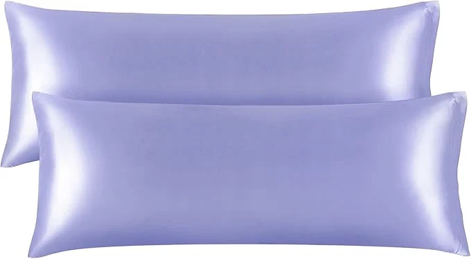 Elegant BEDELITE Satin Body Pillow Cover 2 Pack Super Soft and Cooling Body Pillow Pillowcase for Hair and Skin Breathable Silky Full Long Pillowcase Cover 20 quot x54 quot Lilac Fine
