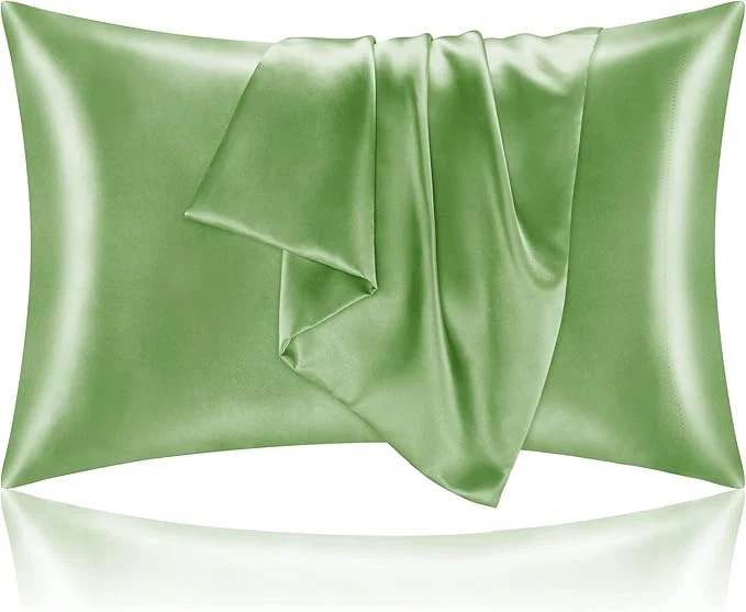 Top-Quality BEDELITE Satin Pillowcase for Hair and Skin Super Soft and Cooling Similar to Silk Pillow Cases 2 Pack with Envelope Closure Gift for Women Men 20 quot x40 quot King Size Sage Green Clean