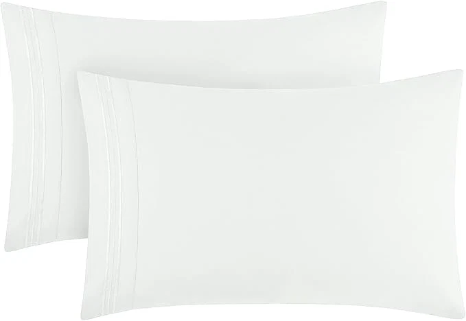 Outstanding Mellanni Pillow Cases – Luxury Extra Soft Cooling Pillow Covers – 2 PC Iconic Collection Pillowcases – Envelope Closure King 20 quot x 40 quot Ivory