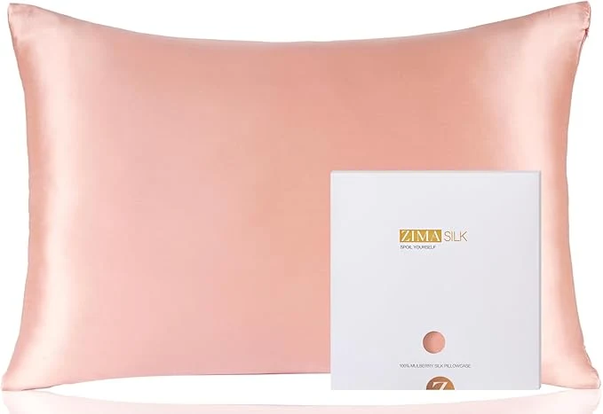Fine Crafted ZIMASILK Pure Mulberry Silk Pillowcase for Hair and Skin Health Soft and Smooth Both Sides Premium Grade 6A Silk 600 Thread Count with Hidden Zipper 1pc Queen 20 39 39 x30 39 39 Coral Eco-Friendly