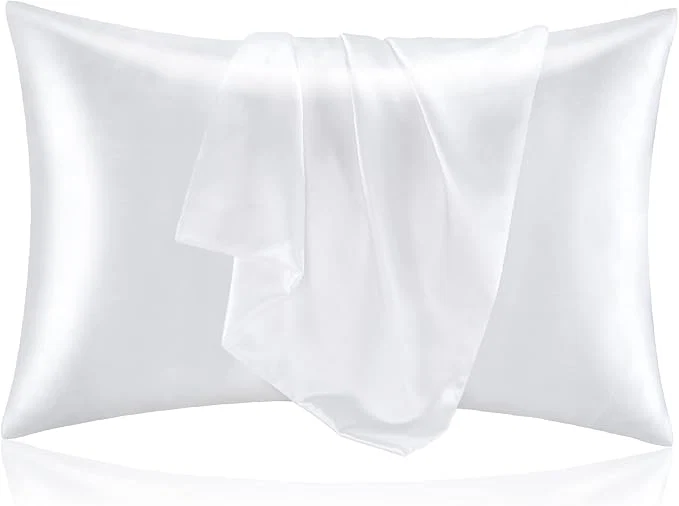 Unique BEDELITE Satin Pillowcase for Hair and Skin Super Soft and Cooling Similar to Silk Pillow Cases 2 Pack with Envelope Closure Gift for Women Men 20 quot x36 quot King Size White Easy-to-Use