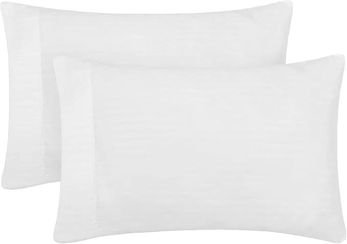 First-Class Mellanni Pillow Cases – Luxury Extra Soft Cooling Pillow Covers – 2 PC Iconic Collection Pillowcases – Envelope Closure King 20 quot x 40 quot Striped White High-Performance