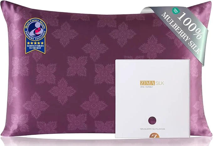 Official ZIMASILK Pure Mulberry Silk Pillowcase for Hair and Skin Health Soft and Smooth Both Sides Premium Grade 6A Silk 600 Thread Count with Hidden Zipper 1pc Standard 20 quot x26 quot Dark Mauve User-Friendly