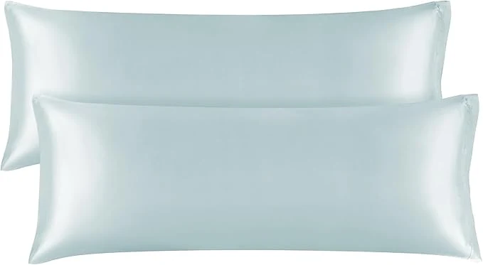 Optimized BEDELITE Satin Body Pillow Cover 2 Pack Super Soft and Cooling Body Pillow Pillowcase for Hair and Skin Breathable Silky Full Long Pillowcase Cover 20 quot x54 quot Stone Blue Durable
