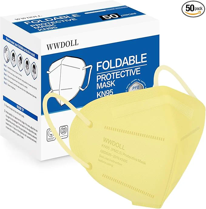 Practical WWDOLL KN95 Face Mask 50 Pack 5-Layers Breathable KN95 Masks Convenient