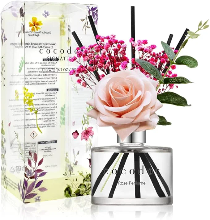 Healthy COCODOR Rose Reed Diffuser Set 6.7oz Rose Perfume Scent Diffuser Trusted