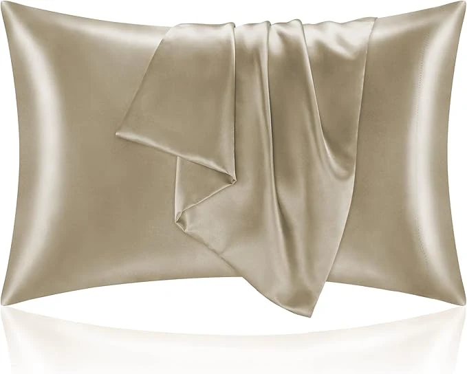 Unique BEDELITE Satin Pillowcase for Hair and Skin Super Soft and Cooling Similar to Silk Pillow Cases 2 Pack with Envelope Closure Gift for Women Men 20 quot x40 quot King Size Taupe Crafted