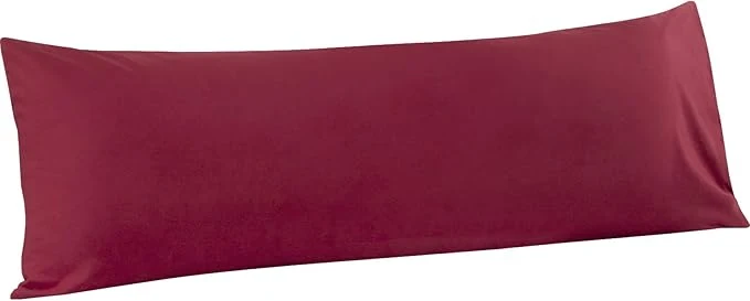 Outstanding FLXXIE Body Pillow Cover – Super Soft Microfiber 20×54 Body Pillow Case – Envelope Closure Wrinkle Stain Resistant 20×54 Long Pillowcase Wine Red Premium