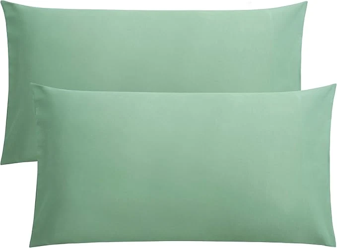 Genuine FLXXIE King Pillow Cases Set of 2 Soft Microfiber Pillow Covers with Envelope Closure Wrinkle Fade and Stain Resistant Pillowcases 20×36 Sea Green