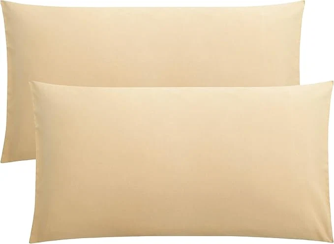 Enhanced FLXXIE King Pillow Cases Set of 2 Soft Microfiber Pillow Covers with Envelope Closure Wrinkle Fade and Stain Resistant Pillowcases 20×36 Light Taupe Luxury