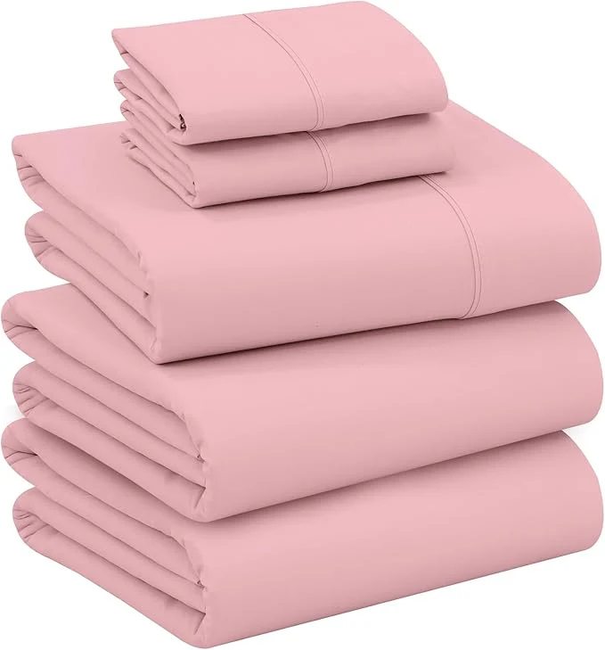 Premium RUVANTI Cotton Sheets – Split King Size Percale Bedding Cooling amp Breathable Durable with a Crisp Soft amp Comfortable Feel 16 quot Deep Pocket 5-Piece Set Bridal Rose High-End
