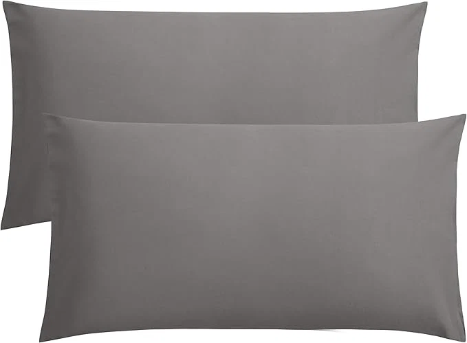 Luxury FLXXIE King Pillow Cases Set of 2 Soft Microfiber Pillow Covers with Envelope Closure Wrinkle Fade and Stain Resistant Pillowcases 20×36 Dark Grey Expertly Made