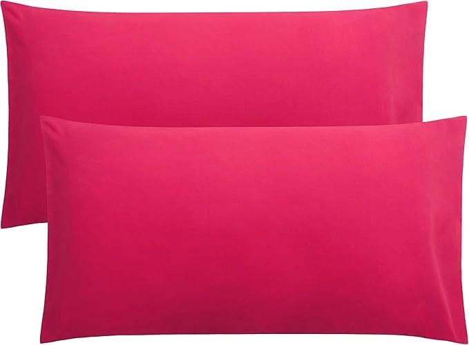 Refined FLXXIE King Pillow Cases Set of 2 Soft Microfiber Pillow Covers with Envelope Closure Wrinkle Fade and Stain Resistant Pillowcases 20×36 Magenta Casual