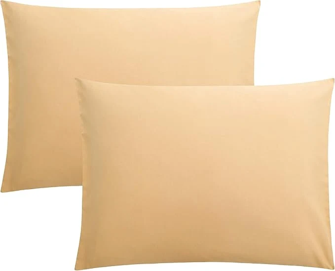 High-Performance FLXXIE Pillow Cases Standard Size Soft Microfiber Pillow Covers with Envelope Closure Wrinkle Stain Resistant Pillowcases 2 Piece Set 20×26 Light Taupe Solid