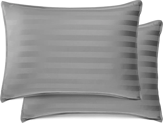 Flexible King Pillowcases by Pure Bamboo Organic Viscose Derived from Bamboo Luxuriously Soft amp Cooling Double Stitching Envelope Closure 2 King Pillowcases Jacquard Stone Professional